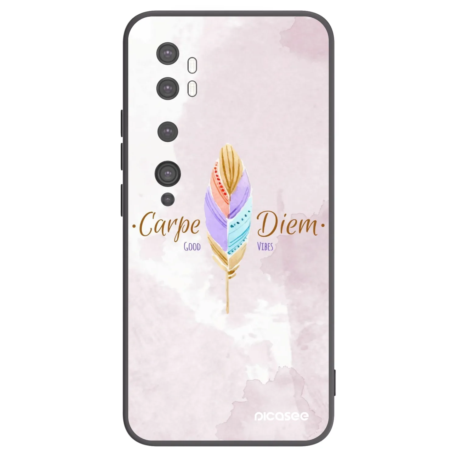 Picasee silikonski črni ovitek za Xiaomi Mi Note 10 (Pro) - Carpe Diem