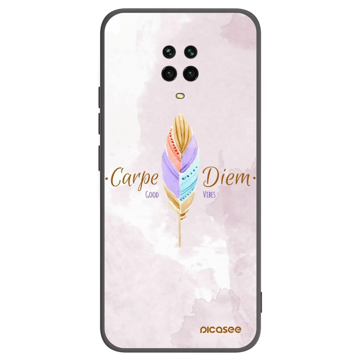 Picasee silikonski črni ovitek za Xiaomi Redmi Note 9 Pro - Carpe Diem