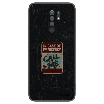 Picasee silikonski črni ovitek za Xiaomi Redmi 9 - EMERGENCY