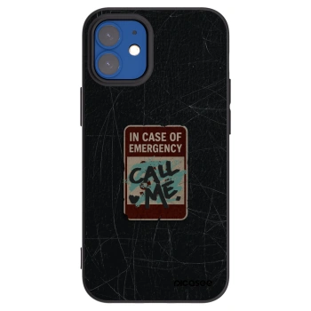 Picasee silikonski črni ovitek za Apple iPhone 12 mini - EMERGENCY