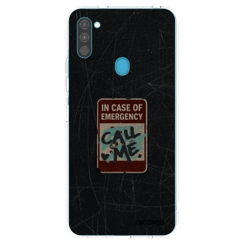 Picasee silikonski prozorni ovitek za Samsung Galaxy M11 - EMERGENCY