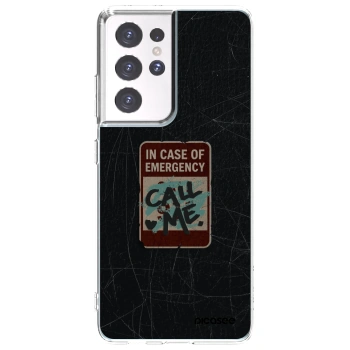 Picasee silikonski prozorni ovitek za Samsung Galaxy S21 Ultra 5G G998B - EMERGENCY