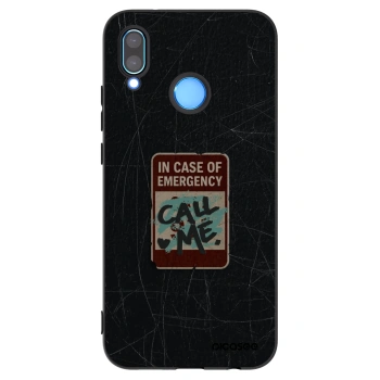 Picasee silikonski črni ovitek za Huawei P20 Lite - EMERGENCY