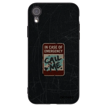 Picasee silikonski črni ovitek za Apple iPhone XR - EMERGENCY