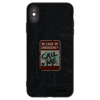 Picasee silikonski črni ovitek za Apple iPhone XS Max - EMERGENCY