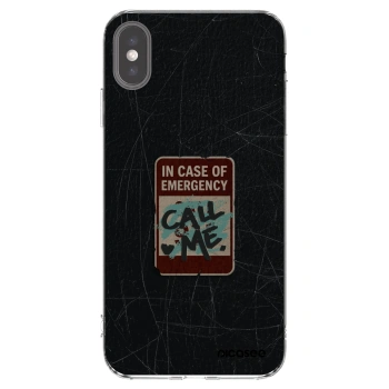 Picasee silikonski prozorni ovitek za Apple iPhone XS Max - EMERGENCY