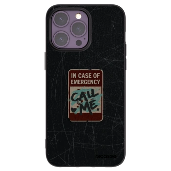 Picasee silikonski črni ovitek za Apple iPhone 14 Pro Max - EMERGENCY