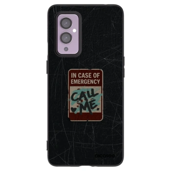 Picasee silikonski črni ovitek za OnePlus 9 - EMERGENCY