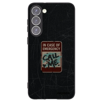 Picasee silikonski črni ovitek za Samsung Galaxy S23+ 5G - EMERGENCY