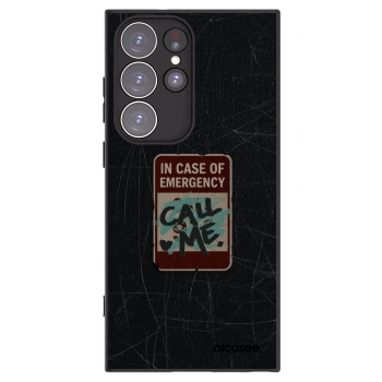 Picasee silikonski črni ovitek za Samsung Galaxy S23 Ultra 5G - EMERGENCY