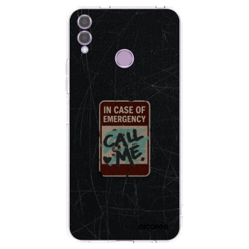 Picasee silikonski prozorni ovitek za Honor 8X - EMERGENCY
