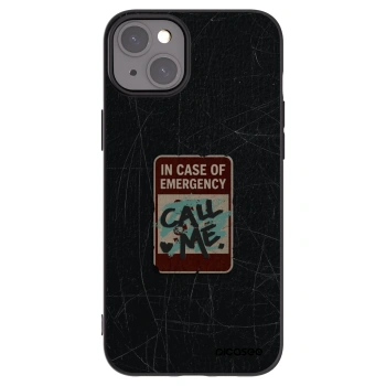Picasee silikonski črni ovitek za Apple iPhone 15 Plus - EMERGENCY