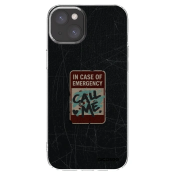 Picasee silikonski prozorni ovitek za Apple iPhone 15 Plus - EMERGENCY