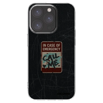 Picasee silikonski prozorni ovitek za Apple iPhone 15 Pro - EMERGENCY