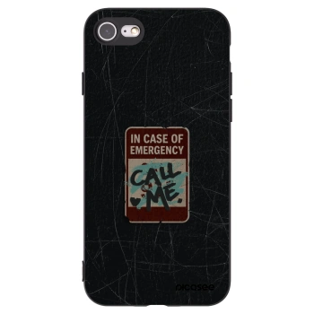 Picasee silikonski črni ovitek za Apple iPhone 8 - EMERGENCY