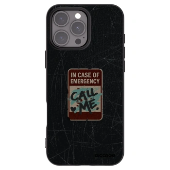 Picasee silikonski črni ovitek za Apple iPhone 16 Pro Max - EMERGENCY