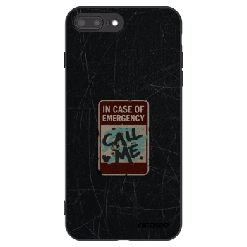Picasee silikonski črni ovitek za Apple iPhone 7 Plus - EMERGENCY