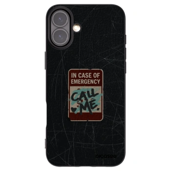 Picasee silikonski črni ovitek za Apple iPhone 16 Plus - EMERGENCY