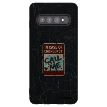 Picasee silikonski črni ovitek za Samsung Galaxy S10 G973 - EMERGENCY