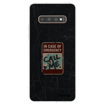 Picasee silikonski prozorni ovitek za Samsung Galaxy S10 Plus G975 - EMERGENCY