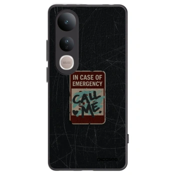 Picasee silikonski črni ovitek za Vivo V50 Lite 5G - EMERGENCY
