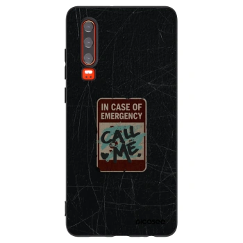 Picasee silikonski črni ovitek za Huawei P30 - EMERGENCY