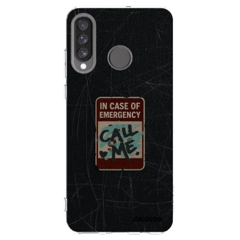 Picasee silikonski prozorni ovitek za Huawei P30 Lite - EMERGENCY