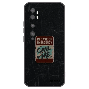 Picasee silikonski črni ovitek za Xiaomi Mi Note 10 (Pro) - EMERGENCY