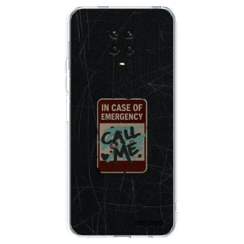 Picasee silikonski prozorni ovitek za Xiaomi Redmi Note 9 Pro - EMERGENCY