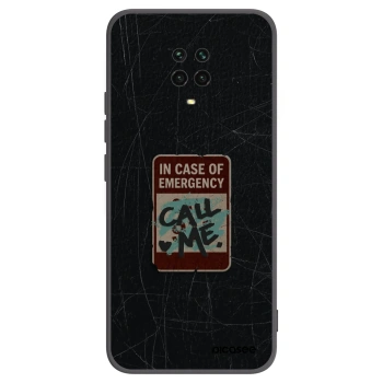 Picasee silikonski črni ovitek za Xiaomi Redmi Note 9S - EMERGENCY