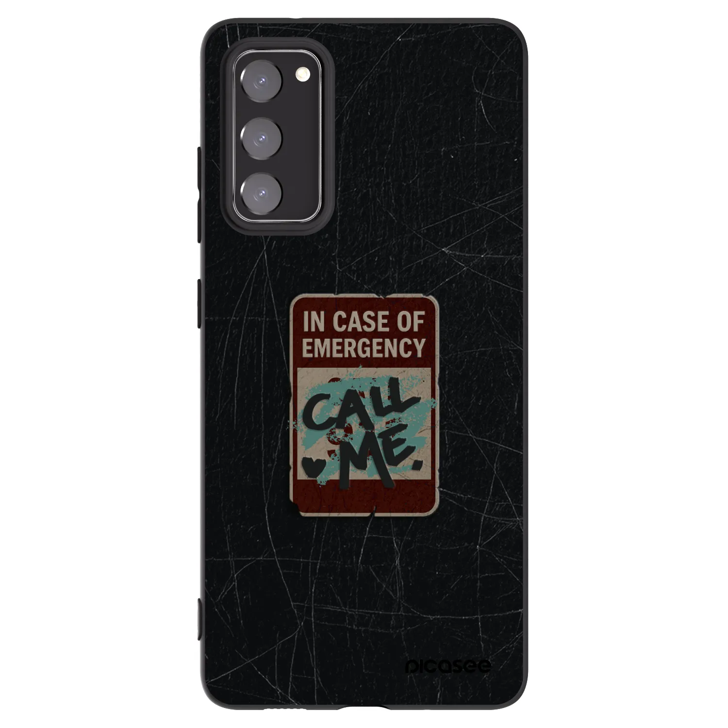 Picasee silikonski črni ovitek za Samsung Galaxy S20 FE - EMERGENCY