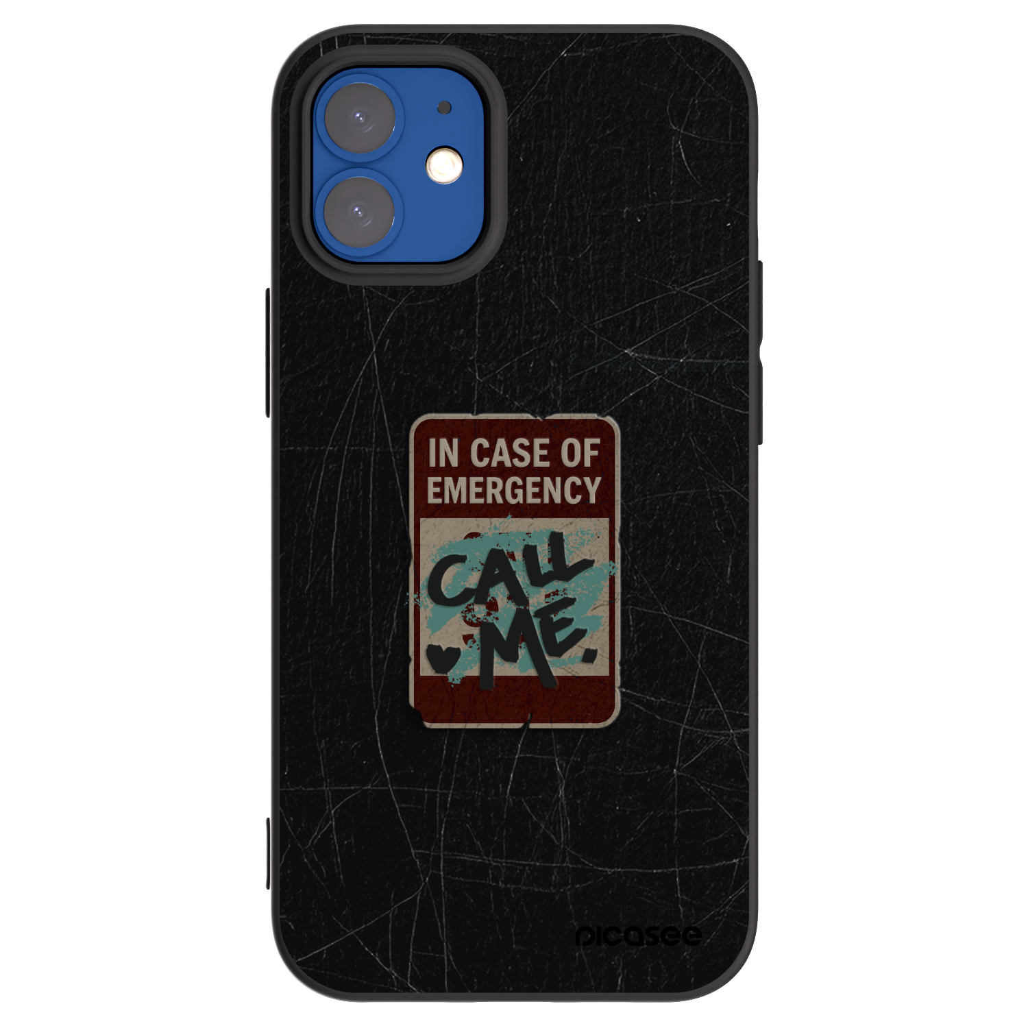 Picasee silikonski črni ovitek za Apple iPhone 12 mini - EMERGENCY