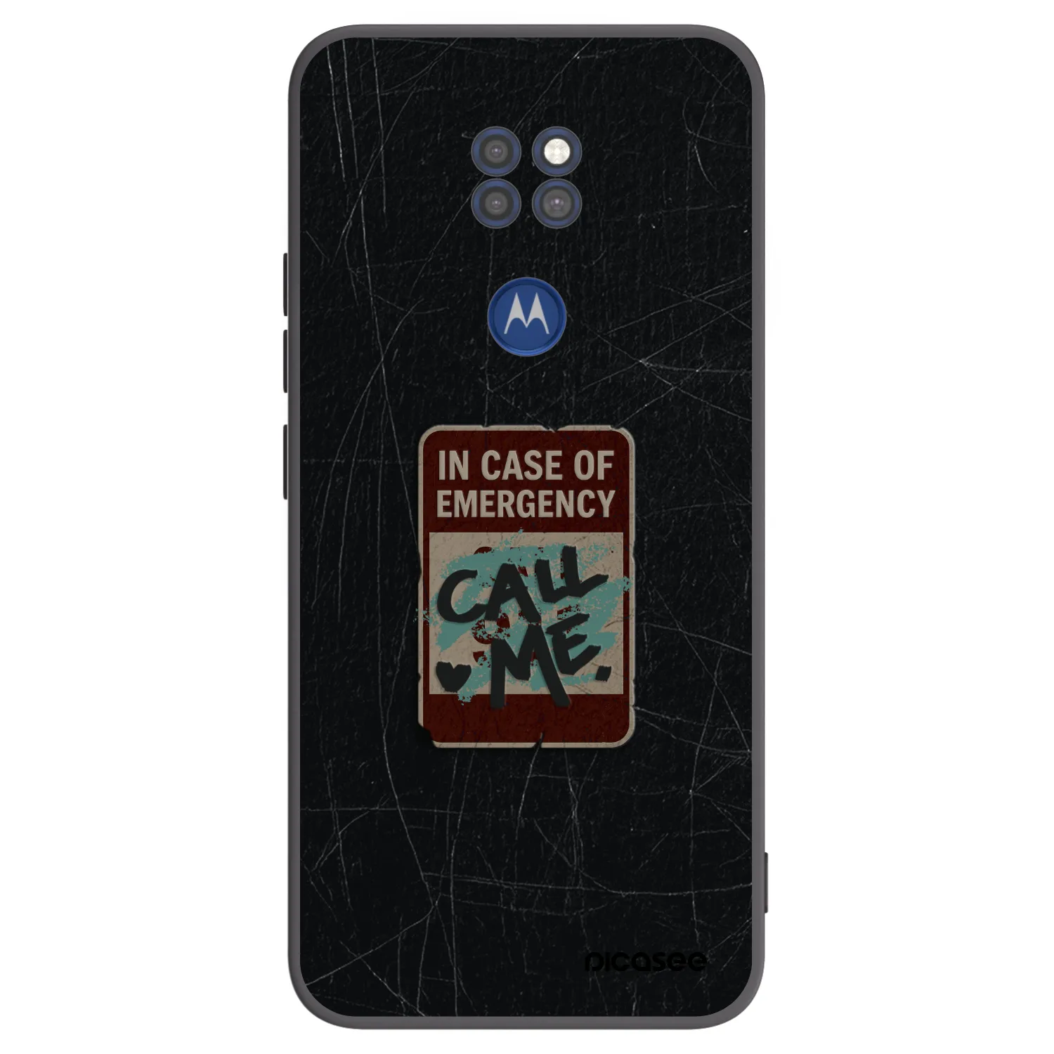 Picasee silikonski črni ovitek za Motorola Moto G9 Play - EMERGENCY