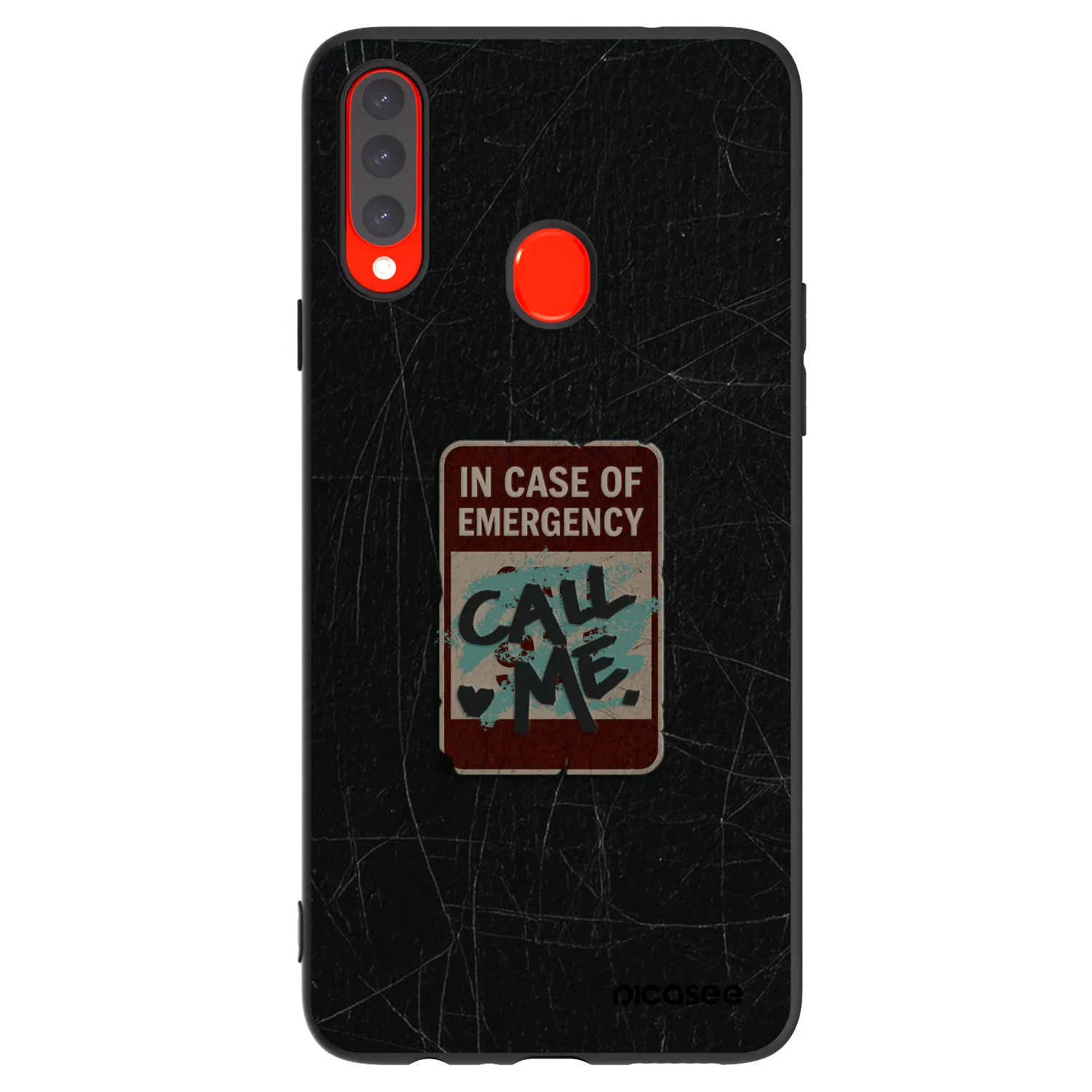 Picasee silikonski črni ovitek za Samsung Galaxy A20s - EMERGENCY