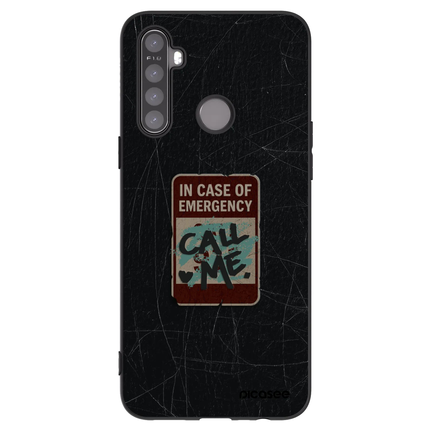 Picasee silikonski črni ovitek za Realme 6i - EMERGENCY