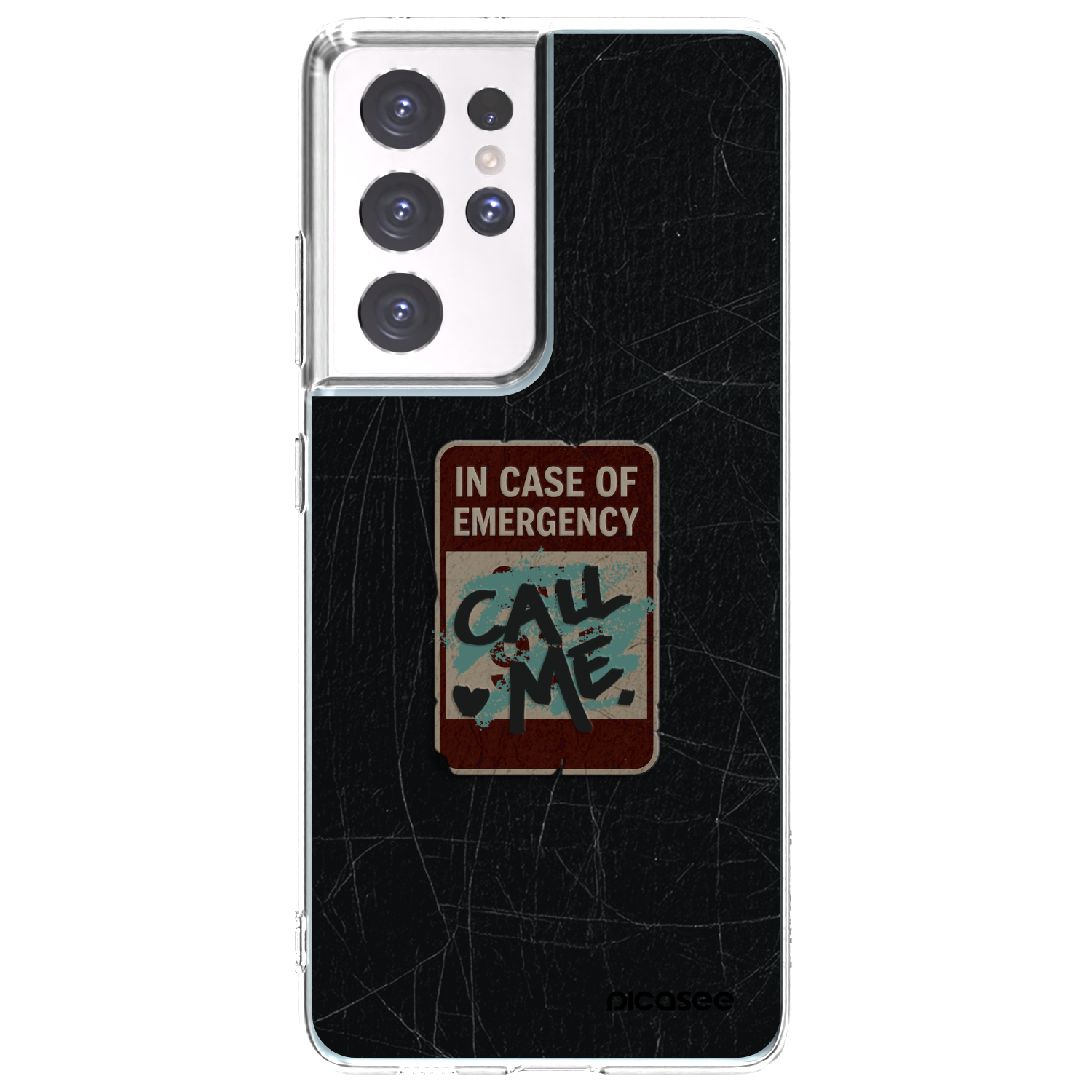 Picasee silikonski prozorni ovitek za Samsung Galaxy S21 Ultra 5G G998B - EMERGENCY