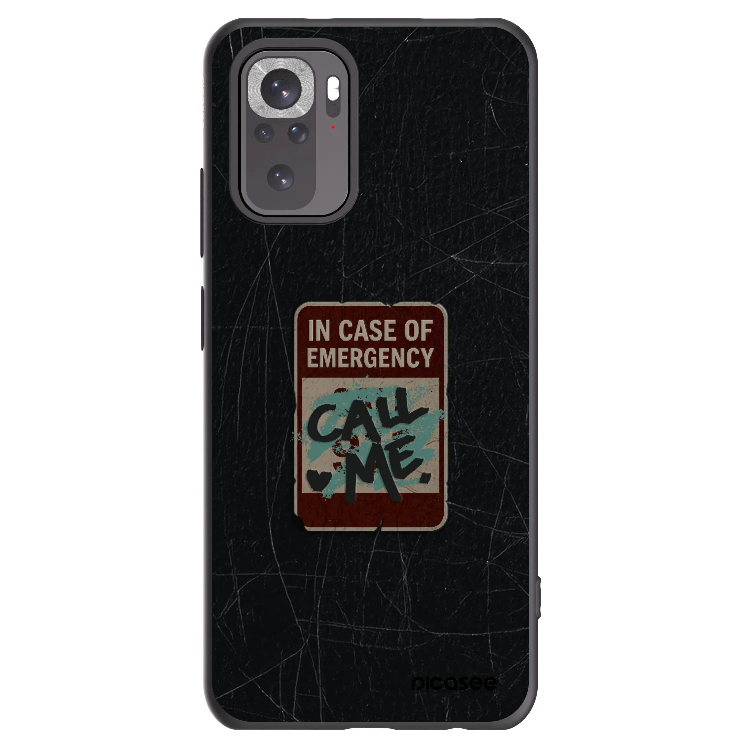 Picasee silikonski črni ovitek za Xiaomi Redmi Note 10 - EMERGENCY
