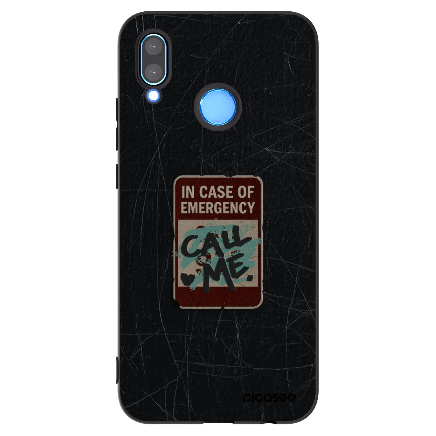 Picasee silikonski črni ovitek za Huawei P20 Lite - EMERGENCY
