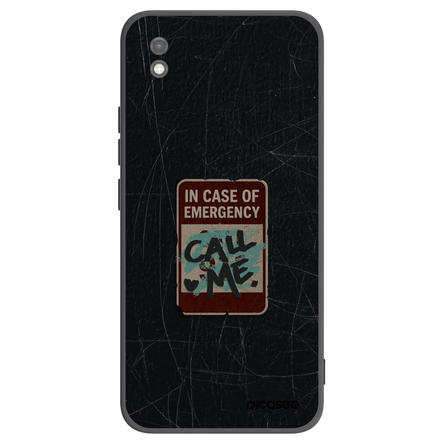 Picasee silikonski črni ovitek za Xiaomi Redmi 9AT - EMERGENCY