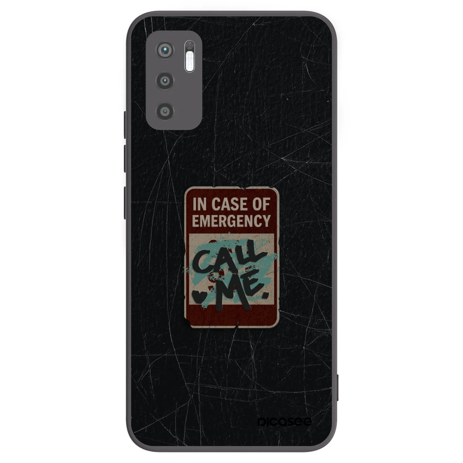 Picasee silikonski črni ovitek za Xiaomi Redmi Note 10 5G - EMERGENCY