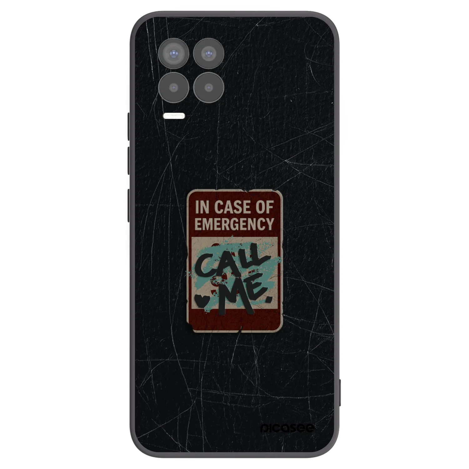 Picasee silikonski črni ovitek za Realme 8 4G - EMERGENCY