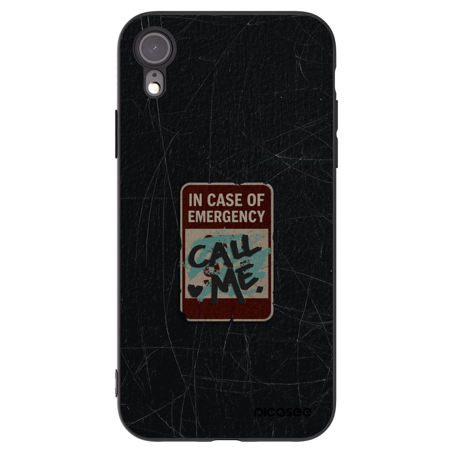 Picasee silikonski črni ovitek za Apple iPhone XR - EMERGENCY