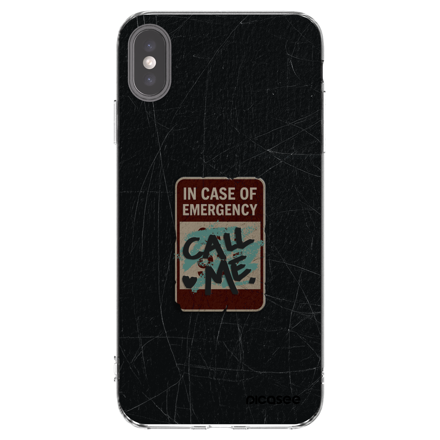 Picasee silikonski prozorni ovitek za Apple iPhone XS Max - EMERGENCY