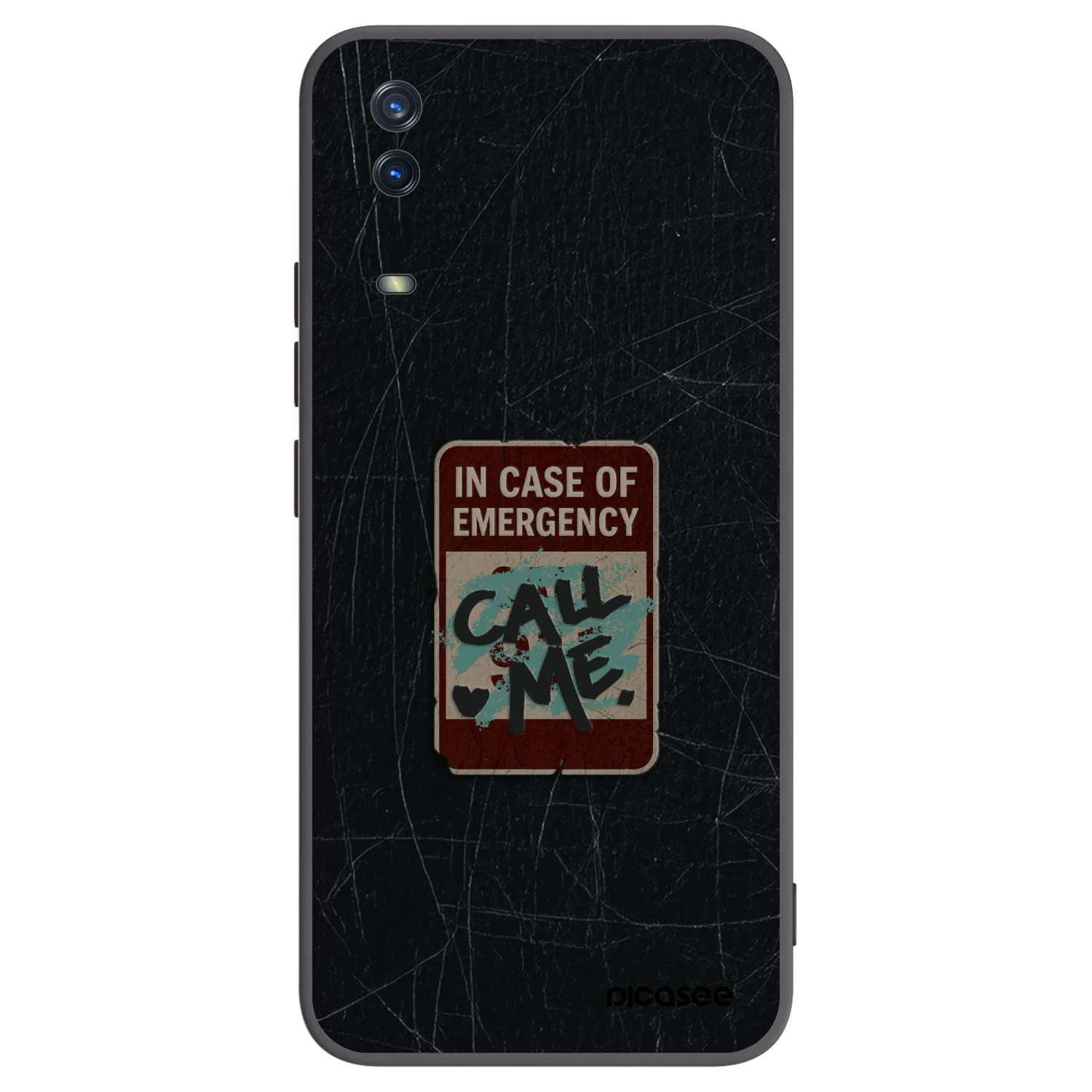 Picasee silikonski črni ovitek za Vivo Y11s - EMERGENCY