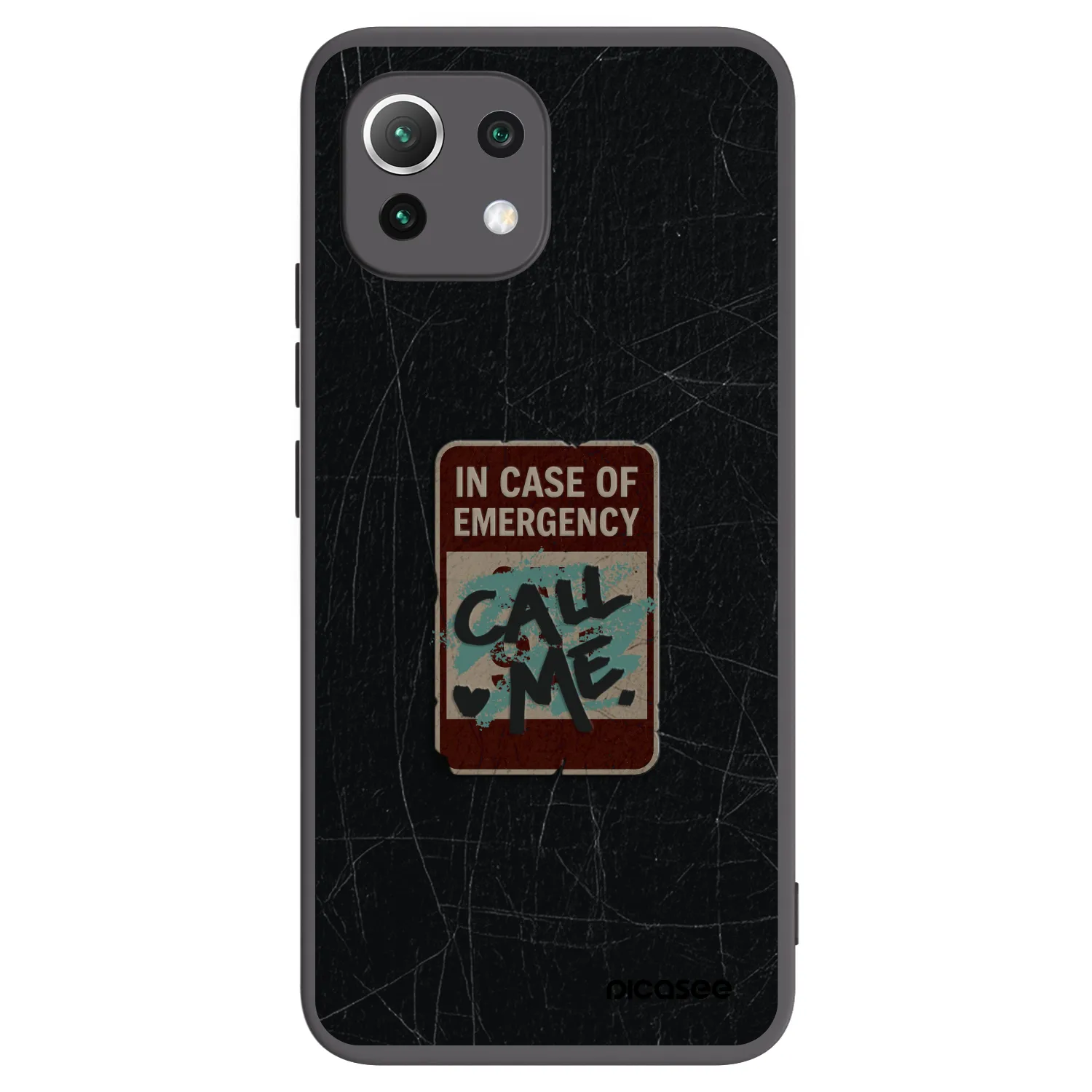 Picasee silikonski črni ovitek za Xiaomi 11 Lite 5G NE - EMERGENCY