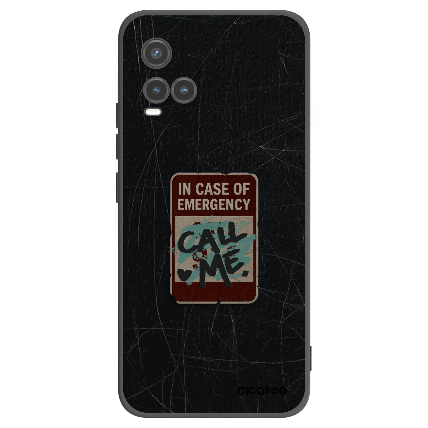 Picasee silikonski črni ovitek za Vivo Y33s - EMERGENCY