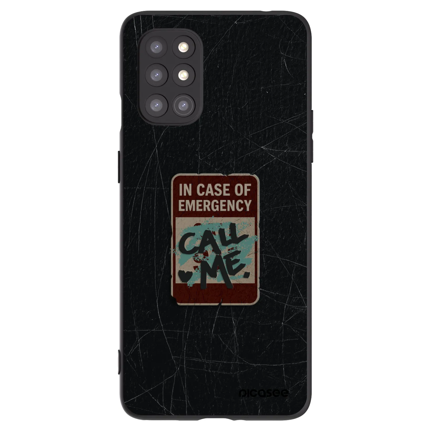 Picasee silikonski črni ovitek za OnePlus 8T - EMERGENCY