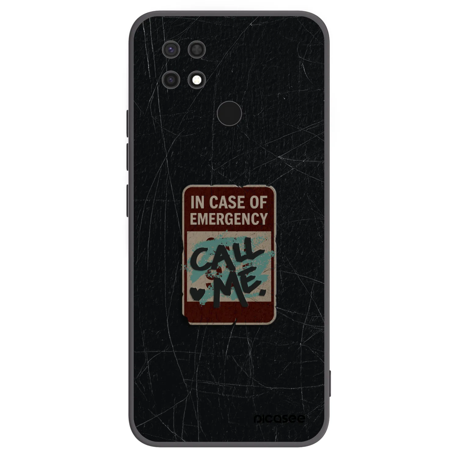 Picasee silikonski črni ovitek za Xiaomi Redmi 10C - EMERGENCY