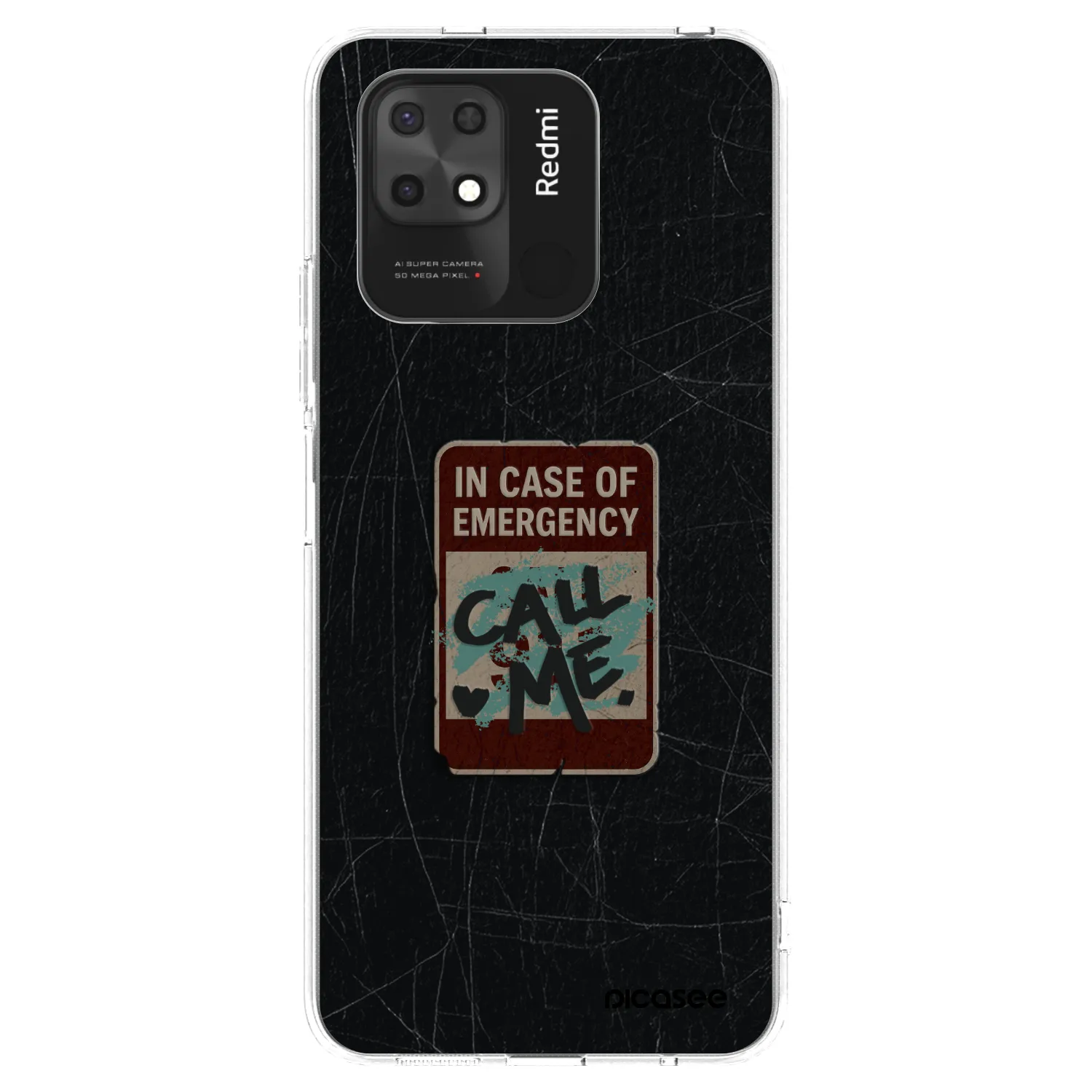 Picasee silikonski prozorni ovitek za Xiaomi Redmi 10C - EMERGENCY