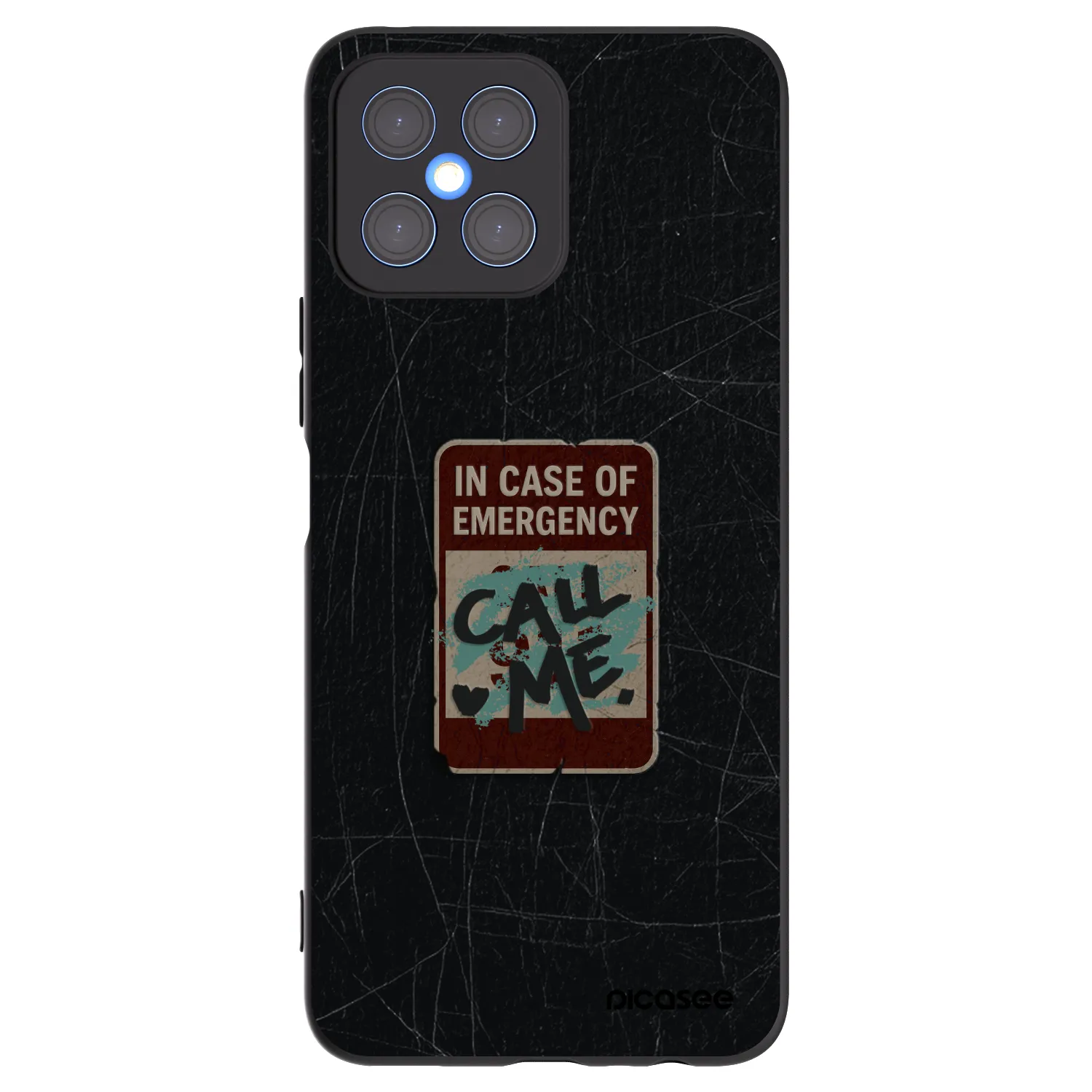 Picasee silikonski črni ovitek za Honor X8 4G - EMERGENCY